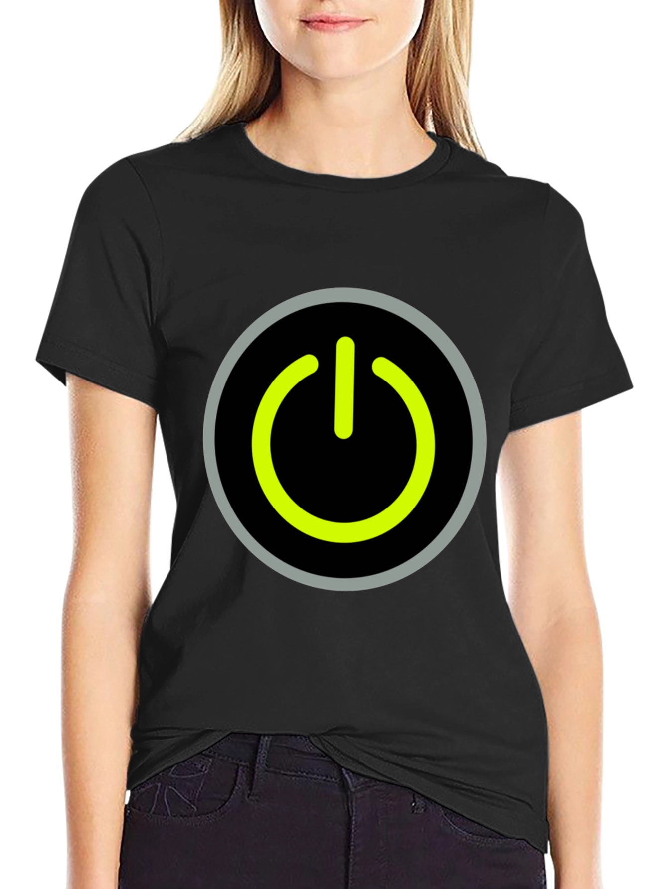 Power Button Graphic Tee - Black