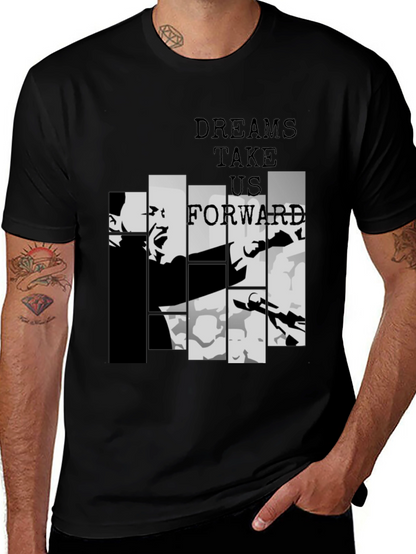 Dreams Take Us Forward Black Graphic Tee