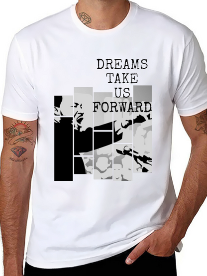 Dreams Take Us Forward Black Graphic Tee