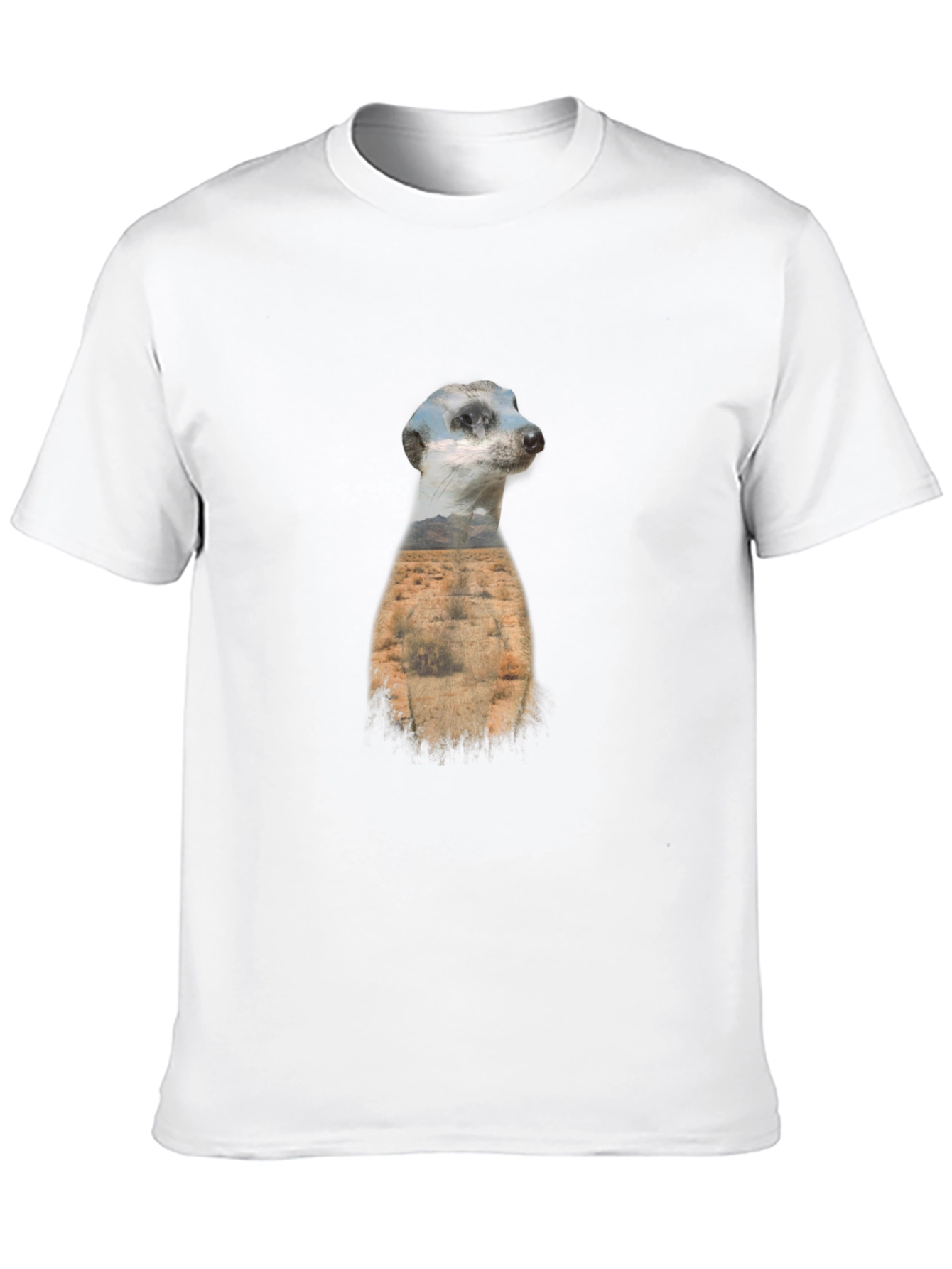 Meerkat Landscape Graphic Black T-Shirt