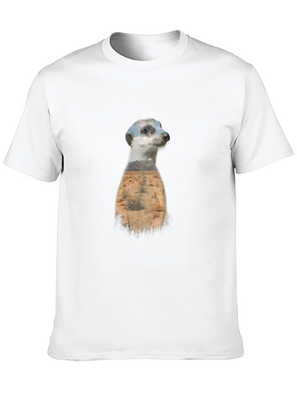 Meerkat Landscape Graphic Black T-Shirt