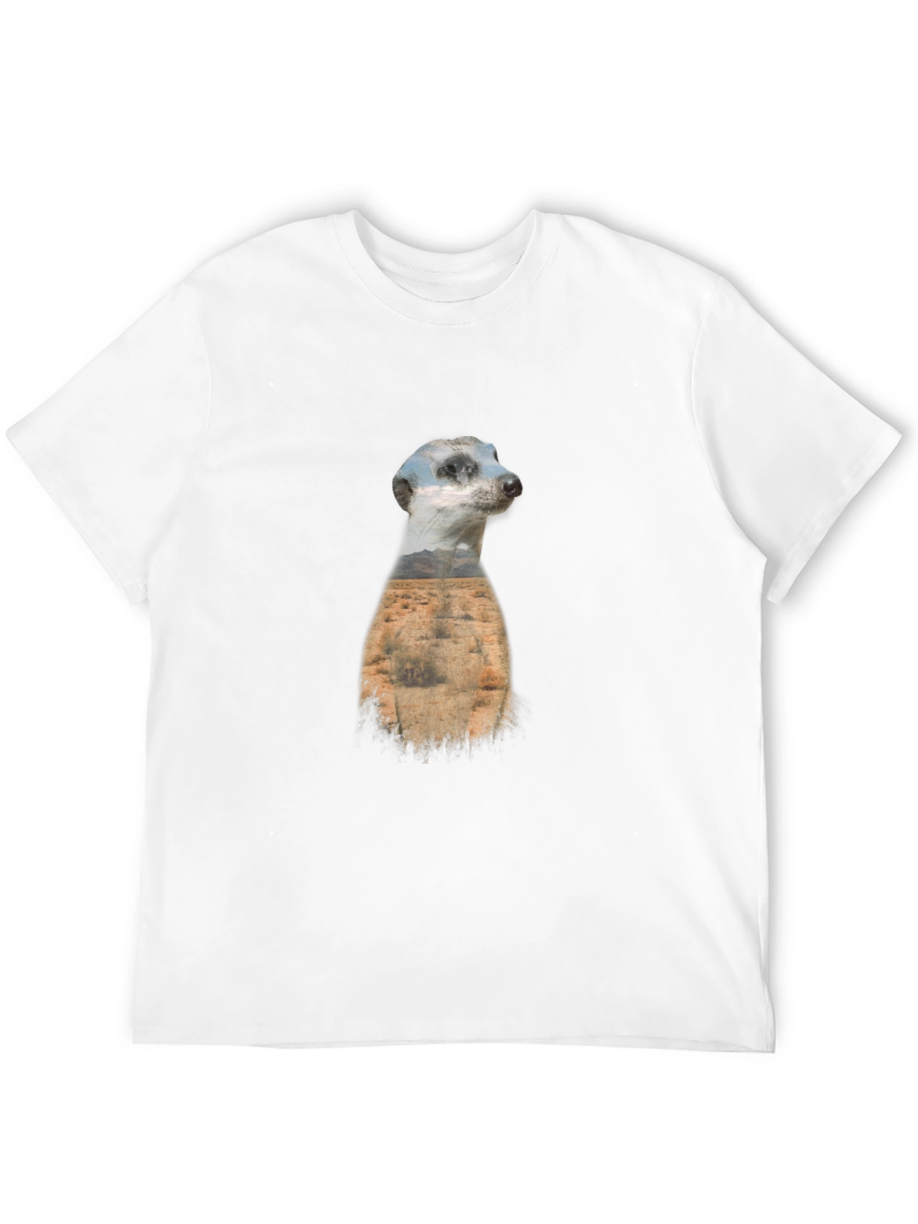 Meerkat Landscape Graphic Black T-Shirt