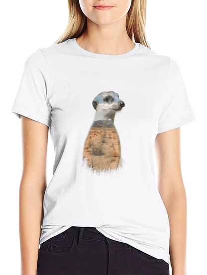 Meerkat Landscape Graphic Black T-Shirt