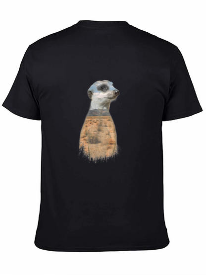Meerkat Landscape Graphic Black T-Shirt