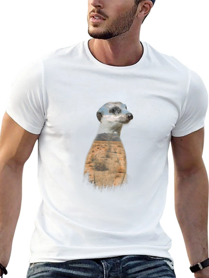 Meerkat Landscape Graphic Black T-Shirt