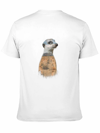 Meerkat Landscape Graphic Black T-Shirt