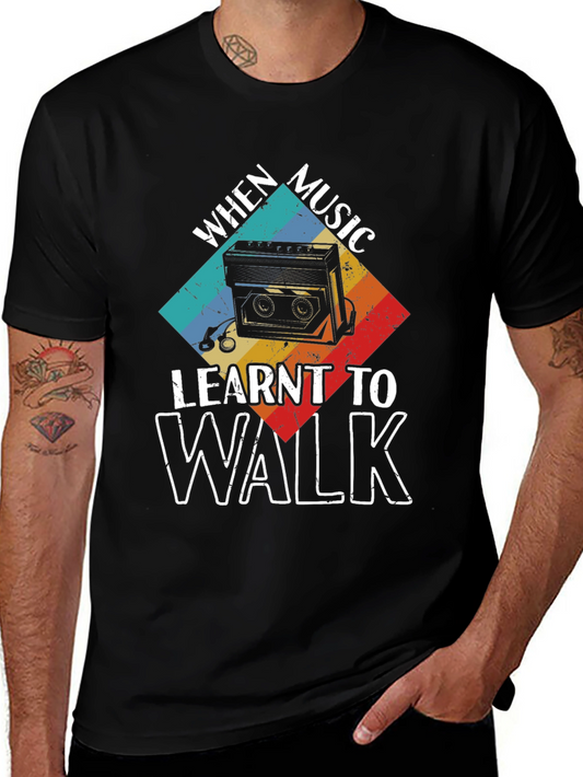 Retro Music Lover Tee - When Music Learnt to Walk