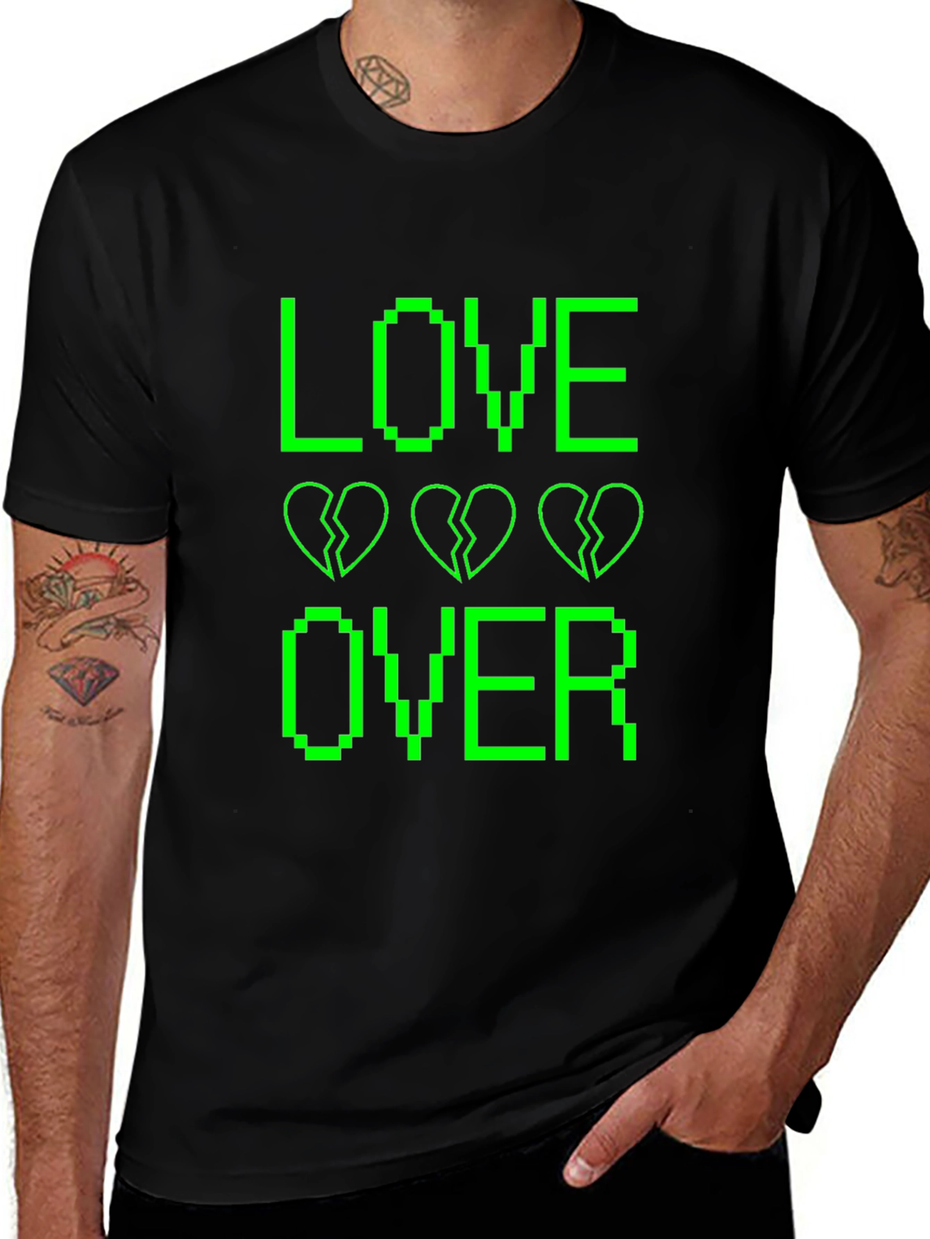 Love Over Black Graphic T-Shirt