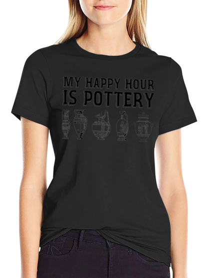 Pottery Happy Hour Black Graphic Tee