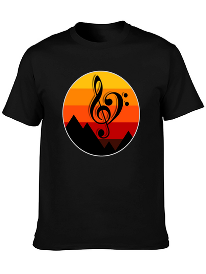 Sunset Music Note Graphic T-Shirt