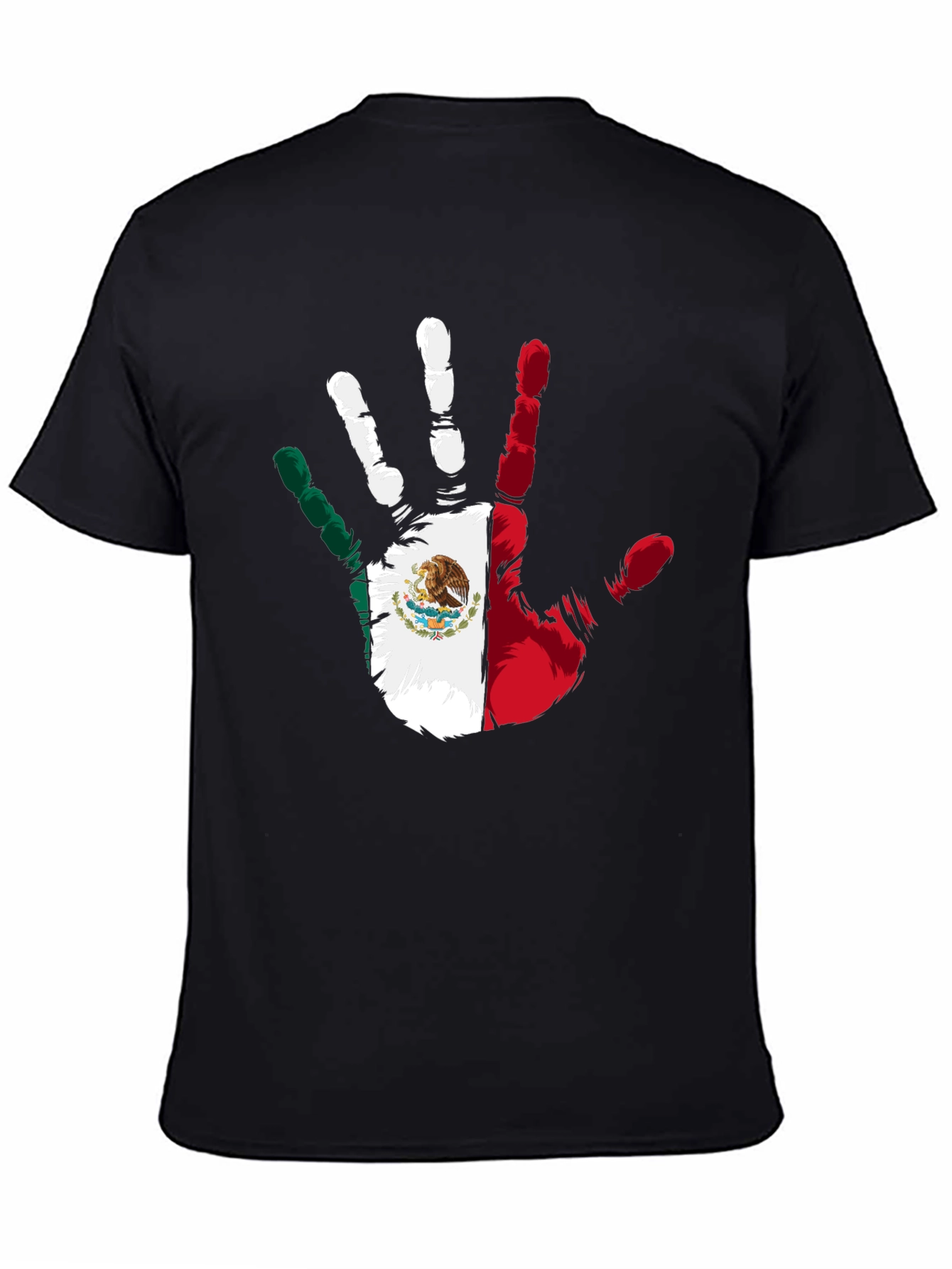 Mexican Pride Hand Print Black T-Shirt