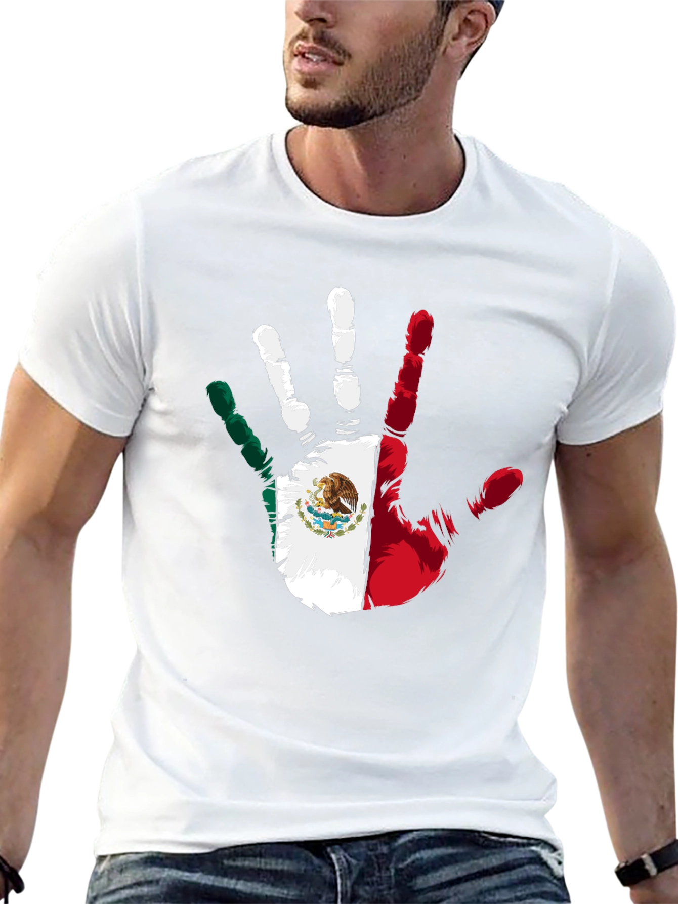 Mexican Pride Hand Print Black T-Shirt