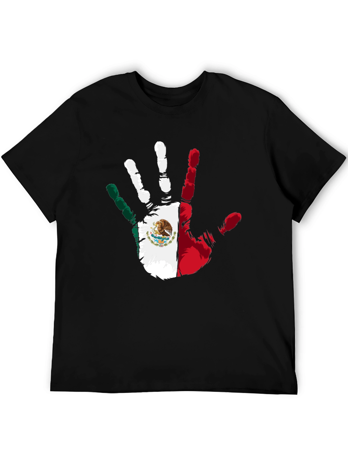 Mexican Pride Hand Print Black T-Shirt