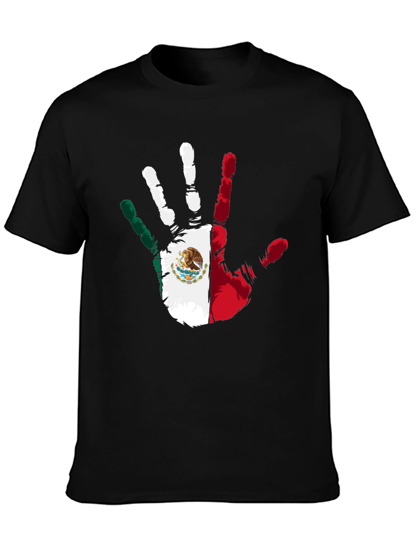 Mexican Pride Hand Print Black T-Shirt