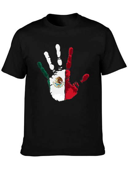 Mexican Pride Hand Print Black T-Shirt
