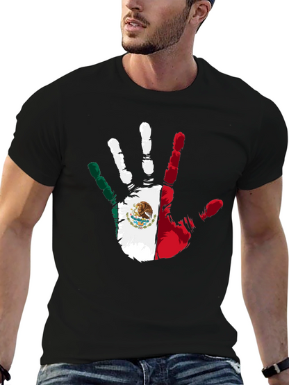 Mexican Pride Hand Print Black T-Shirt