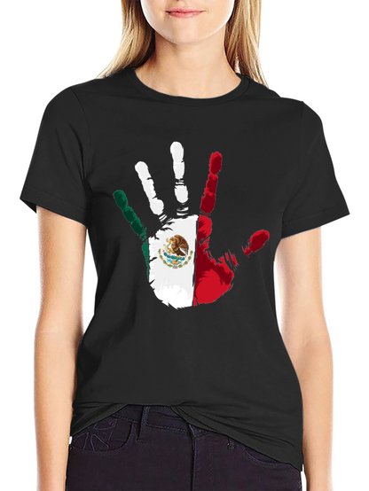 Mexican Pride Hand Print Black T-Shirt