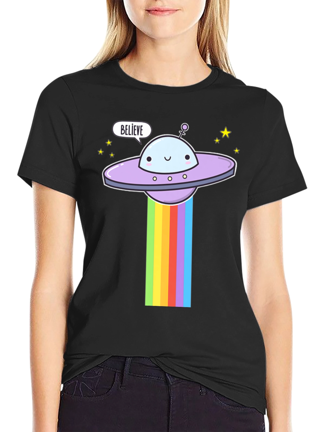 Believe UFO Rainbow T-Shirt