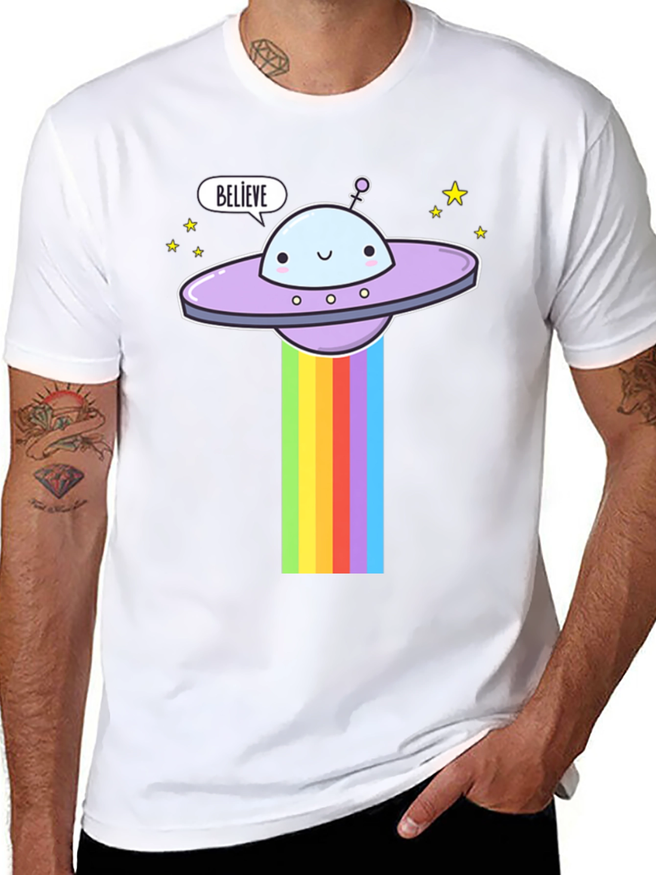 Believe UFO Rainbow T-Shirt