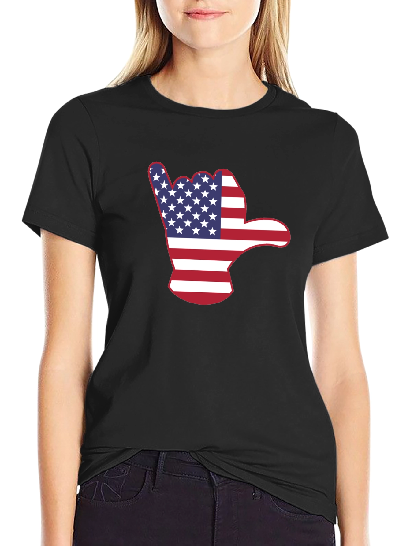 American Flag Shaka Hand T-Shirt