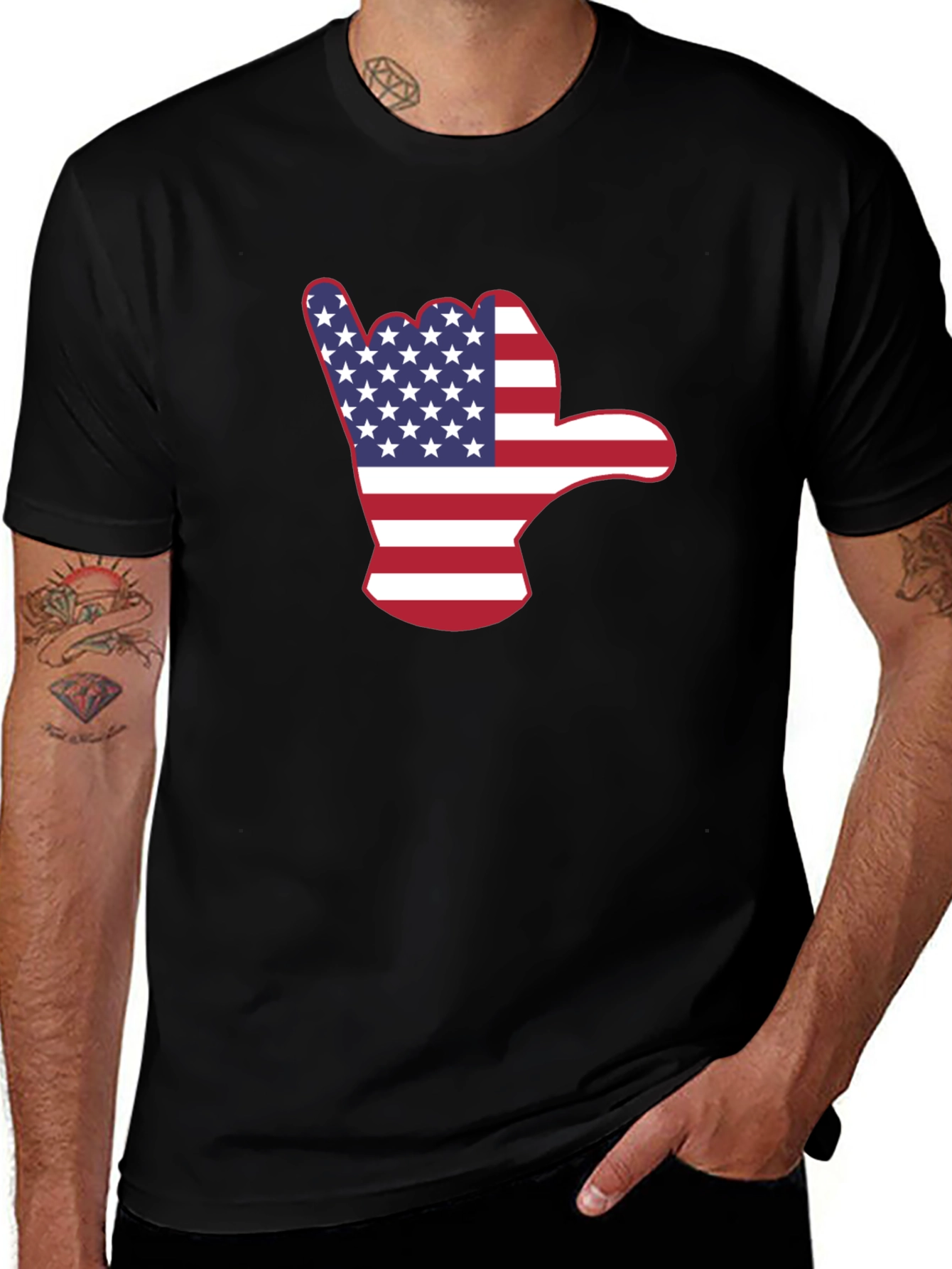 American Flag Shaka Hand T-Shirt