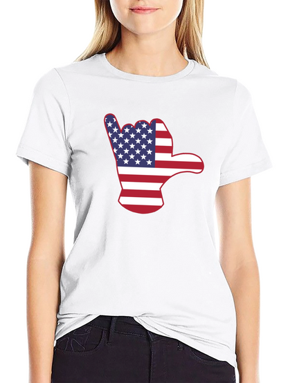 American Flag Shaka Hand T-Shirt
