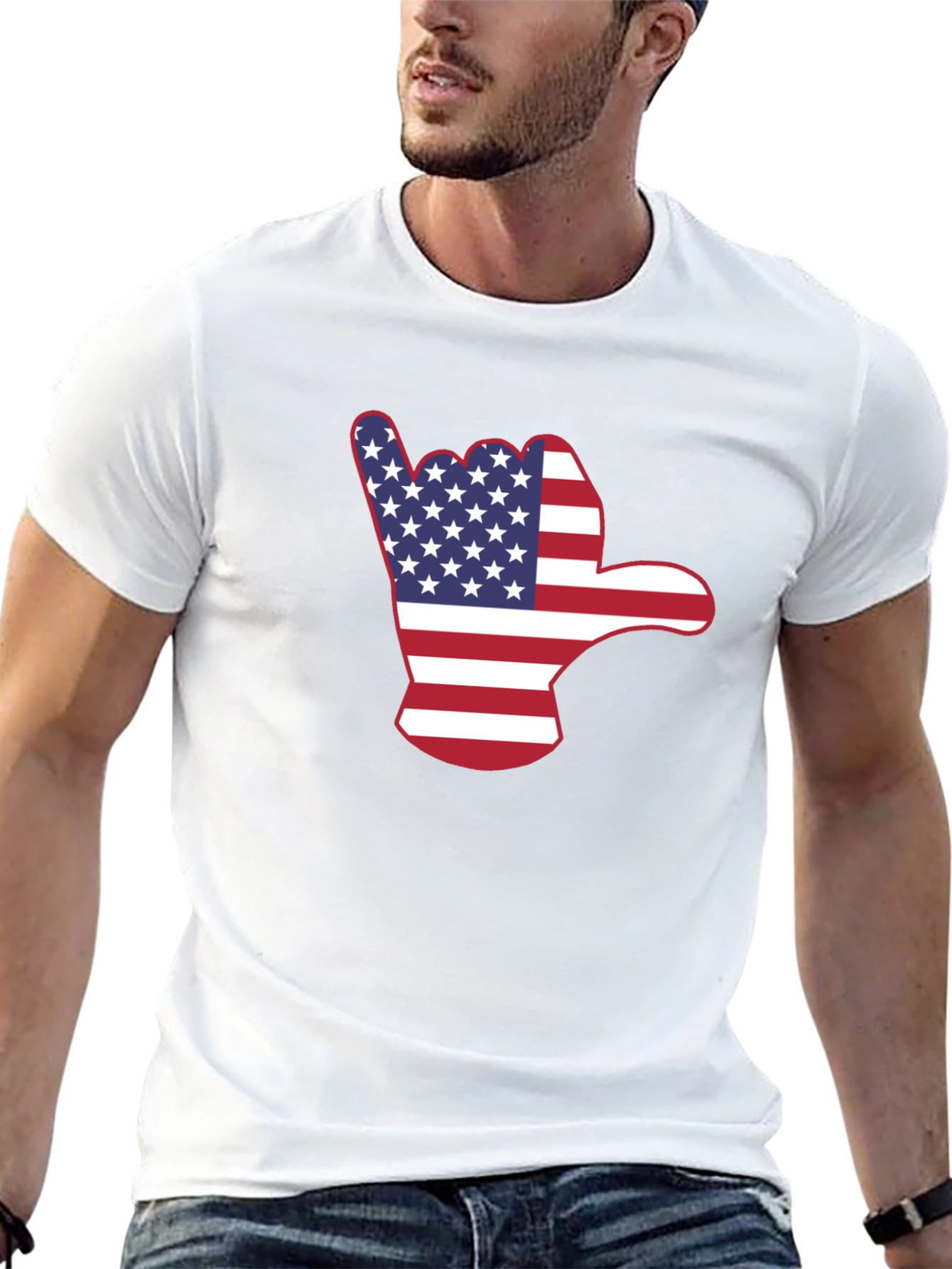 American Flag Shaka Hand T-Shirt