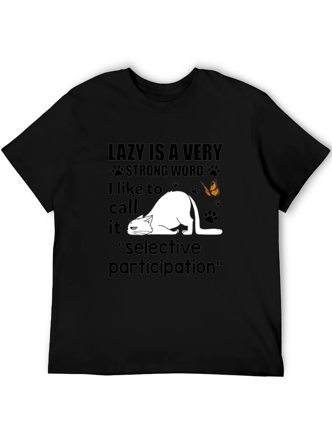 Lazy Cat T-Shirt: Selective Participation Tee