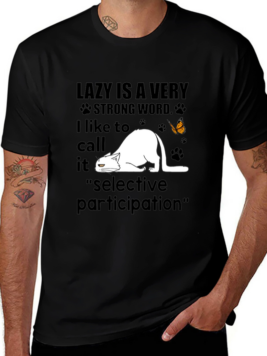 Lazy Cat T-Shirt: Selective Participation Tee