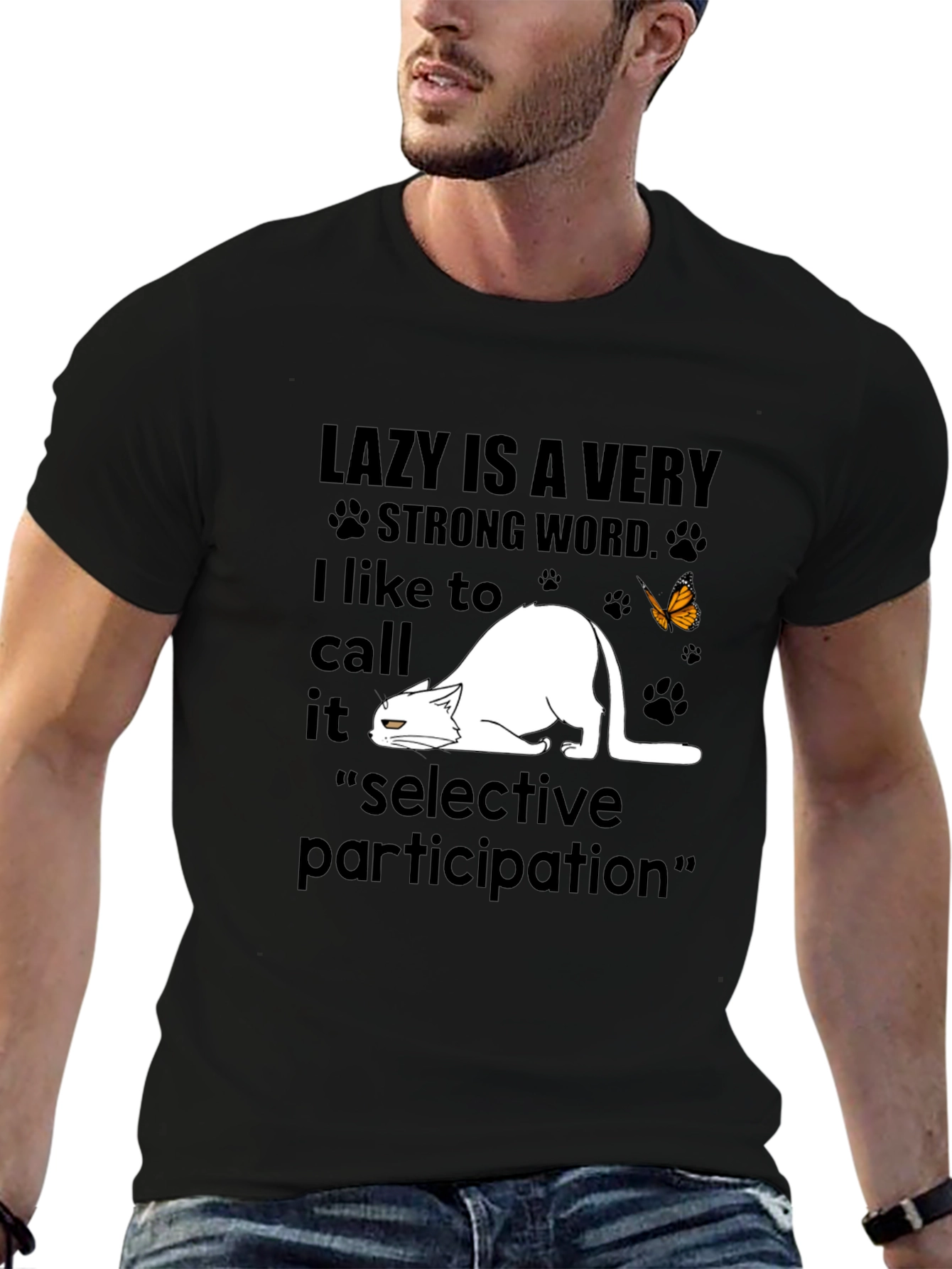 Lazy Cat T-Shirt: Selective Participation Tee