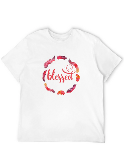 Blessed Feather Wreath Graphic T-Shirt