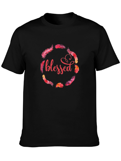 Blessed Feather Wreath Graphic T-Shirt