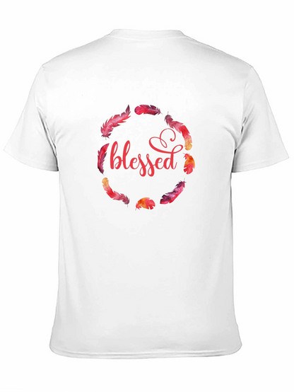 Blessed Feather Wreath Graphic T-Shirt