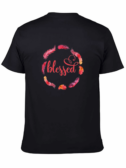 Blessed Feather Wreath Graphic T-Shirt