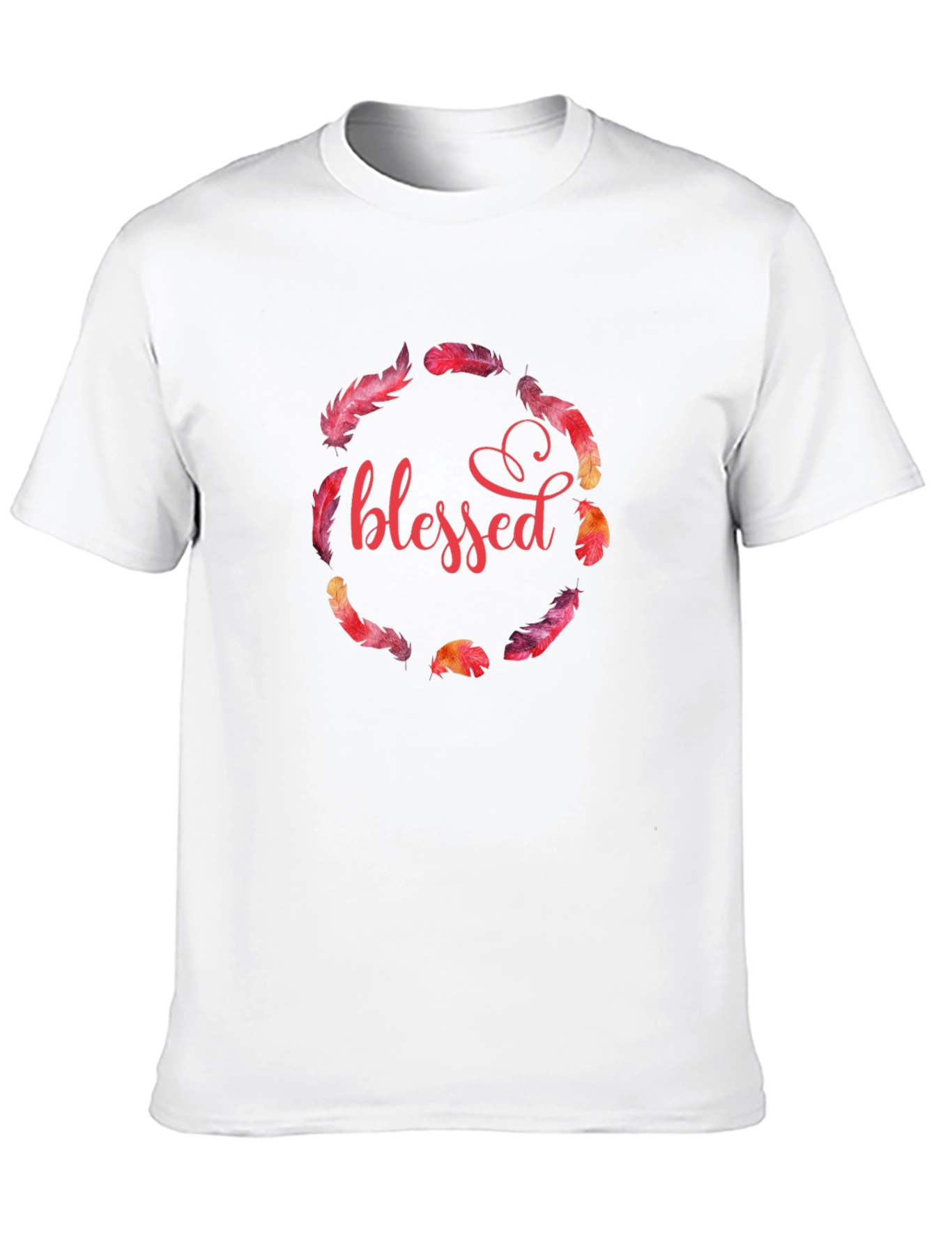 Blessed Feather Wreath Graphic T-Shirt