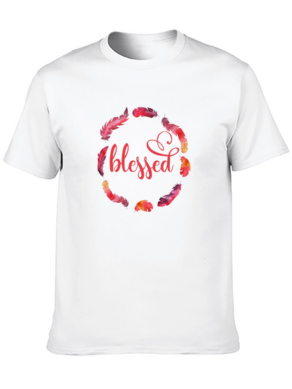 Blessed Feather Wreath Graphic T-Shirt