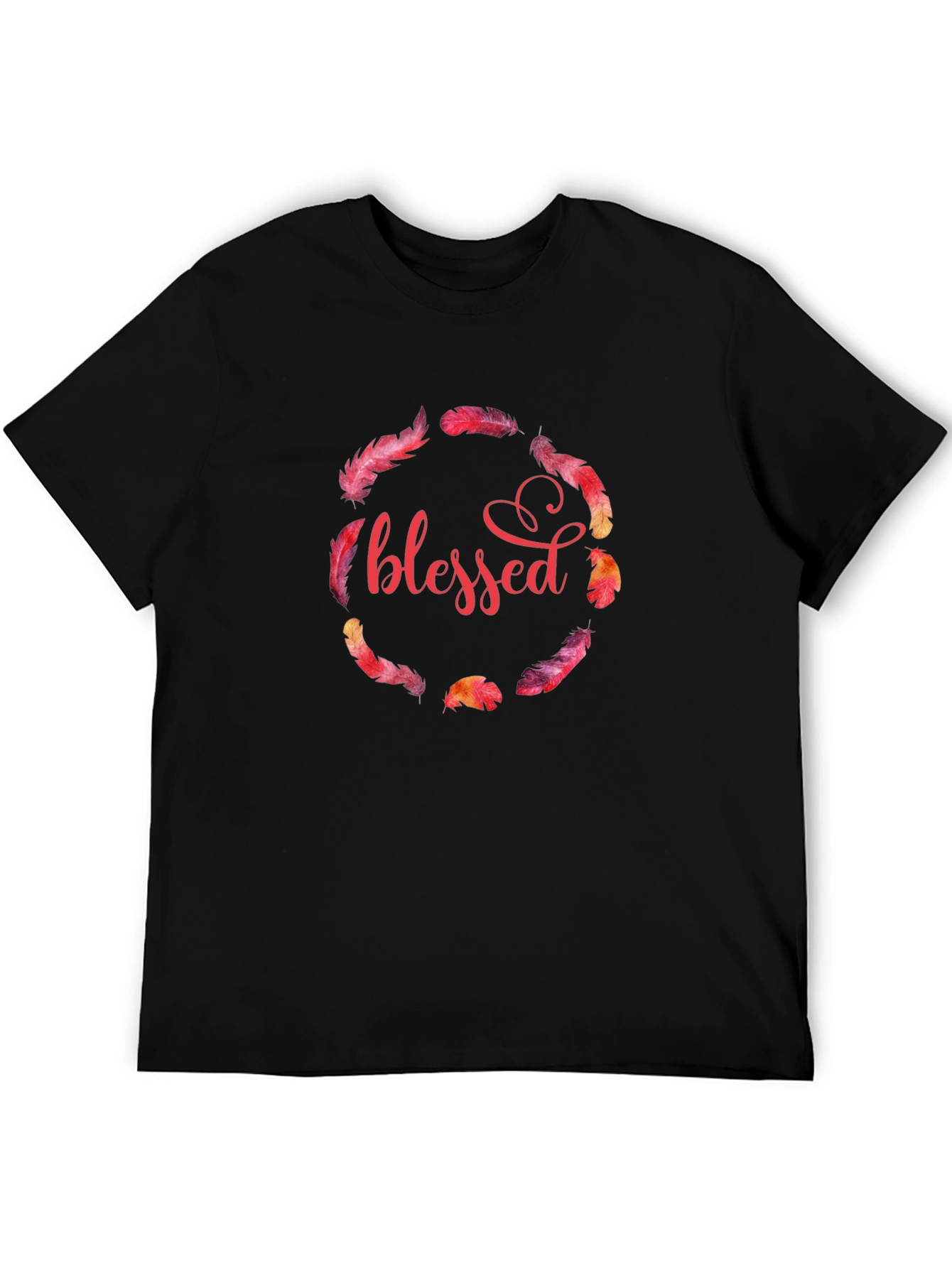 Blessed Feather Wreath Graphic T-Shirt