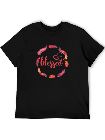 Blessed Feather Wreath Graphic T-Shirt
