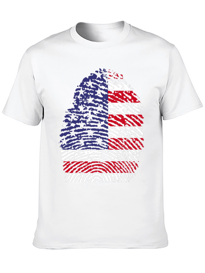 American Flag Fingerprint Graphic T-Shirt