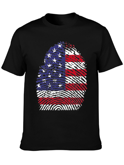 American Flag Fingerprint Graphic T-Shirt