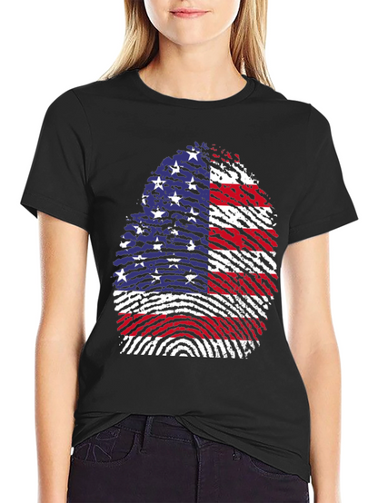 American Flag Fingerprint Graphic T-Shirt
