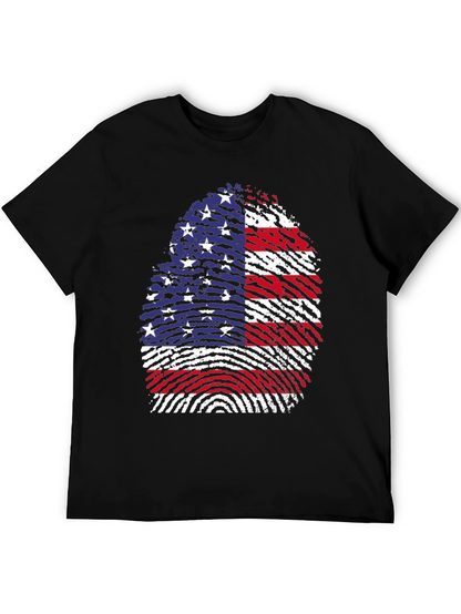 American Flag Fingerprint Graphic T-Shirt