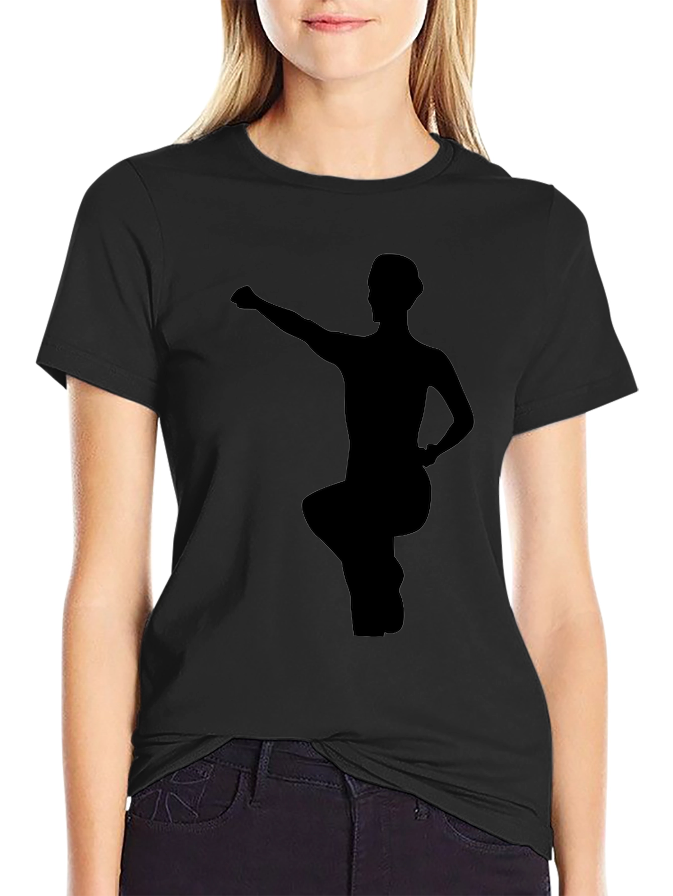 Martial Arts Pose Black Graphic Tee