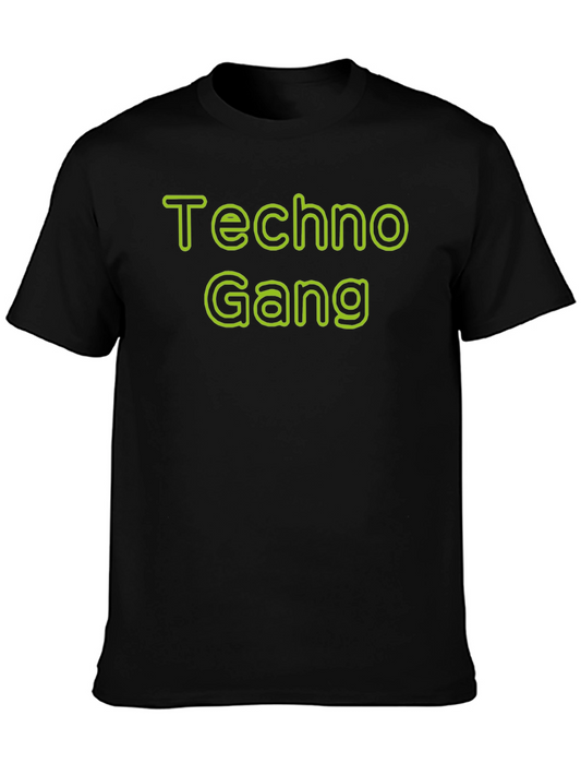 Techno Gang Graphic T-Shirt - Black Crew Neck Tee
