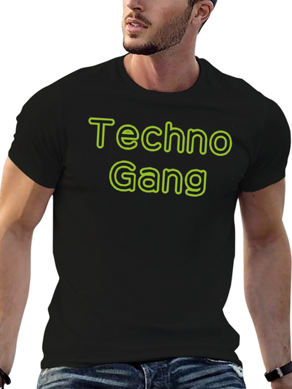 Techno Gang Graphic T-Shirt - Black Crew Neck Tee