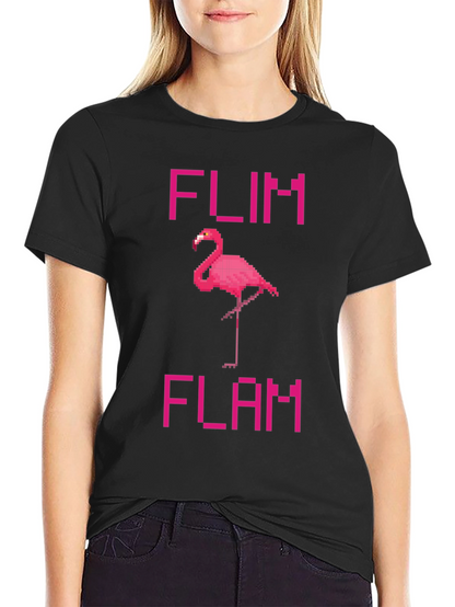 Pixel Flamingo T-Shirt - Flim Flam Fun!