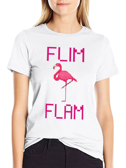 Pixel Flamingo T-Shirt - Flim Flam Fun!