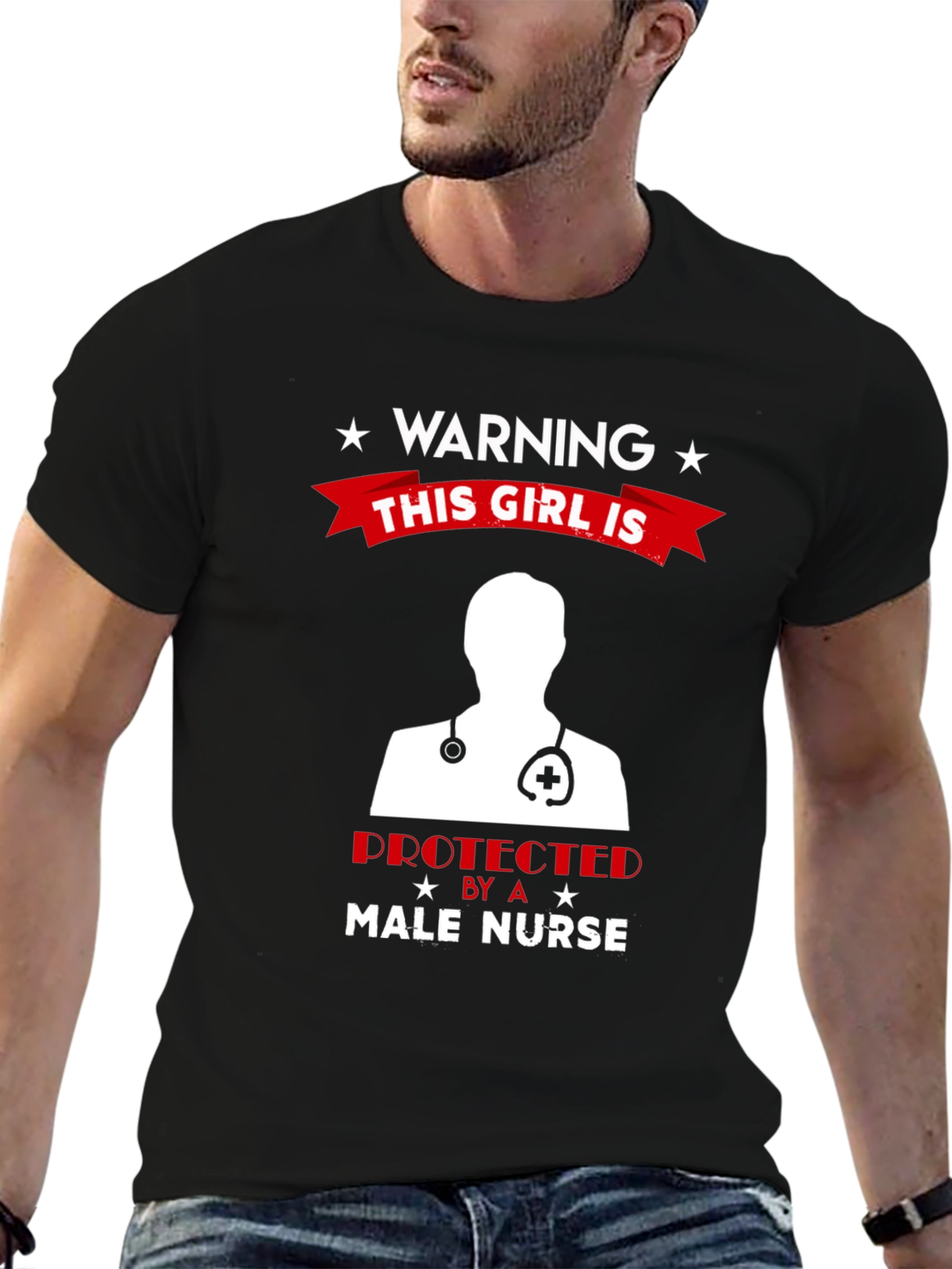 Warning Male Nurse Protected T-Shirt