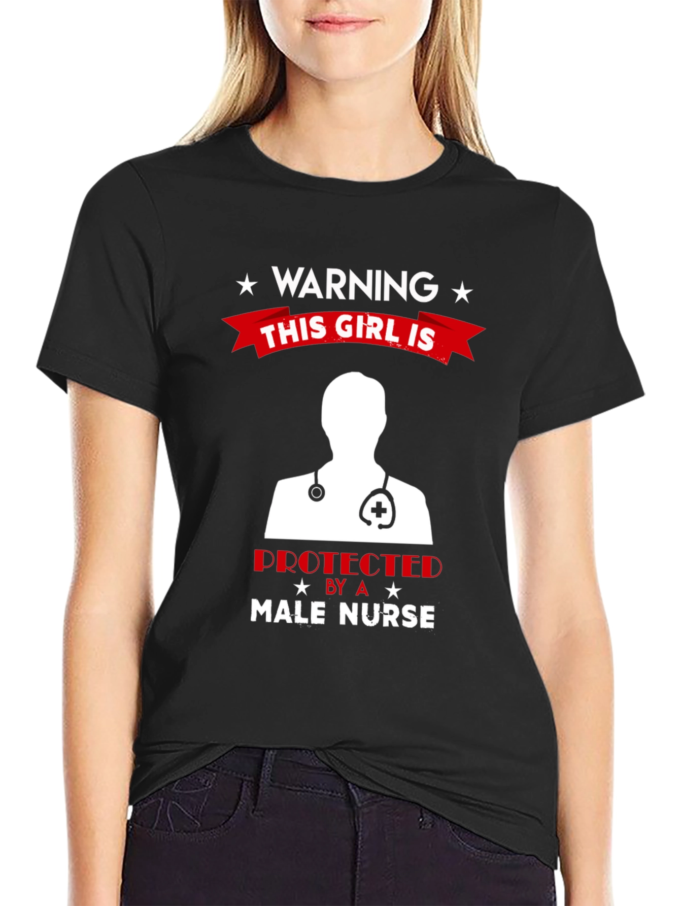 Warning Male Nurse Protected T-Shirt