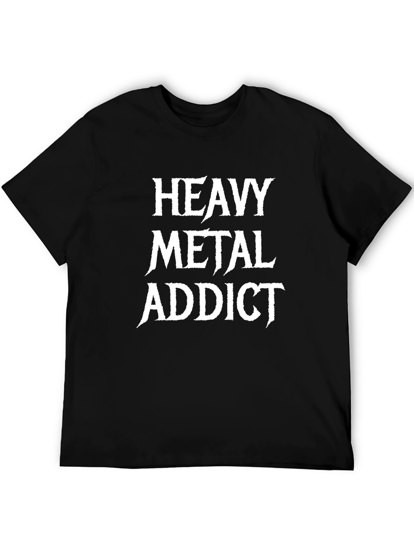 Heavy Metal Addict Black Graphic T-Shirt